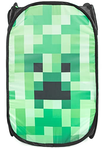 Minecraft Creeper, Paniere de rangement retractable - 36x36x58H cm - 100% Polyester