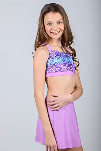 Cutemile Little Girls Two Piece Tankini Swimsuit Summer Boyshort Bathing Suit Beach Rash Guard Swimwear 6-13 Years3