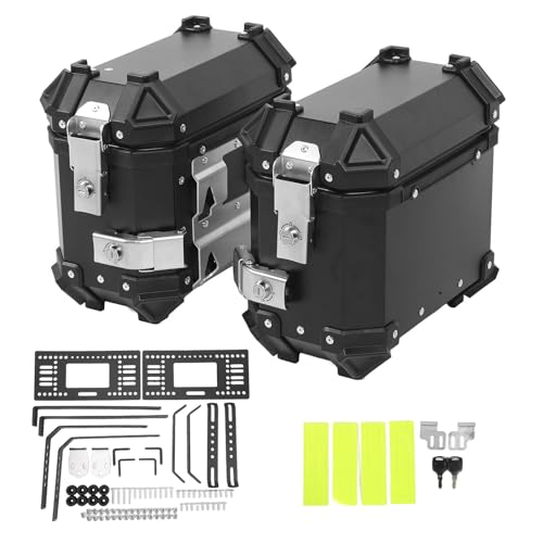 Oreilet - Oreilet 18L Motorcycle Side Case, Universal Aluminium Alloy Motorbike Hard Side Saddlebag Box with Safety Lock, Hardshell Motorcycle Storage Carrier Case Luggage Panniers