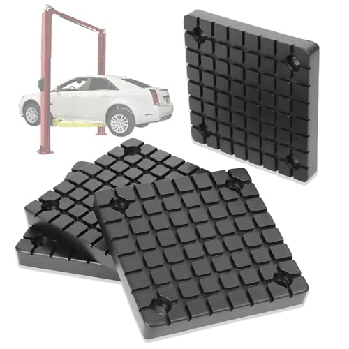 Yudylg 4-Pack Lift Square Rubber Arm Pads 4-3/4 x 4-3/4x 0.59 2 Post Lift Pads for Automobile Lifts Jacks & Racks Rubber Auto Lift Arm Spacer Pad Compatible with Globe BendPak & Danmar