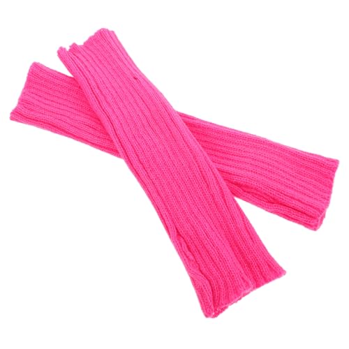 BESPORTBLE Warm Knit Wrist Warmers for Women Tea Party Gloves Long Sleeve Arm Warmers Faux Fur Muffs for Cold Weather Outdoor Activities