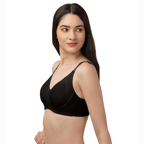 Image of SOIE Women's Cotton Spandex Non Padded Non Wired Full Coverage Encircled T-Shirt Bra with Adjustable Straps & U-Back - Everyday Comfort Fit