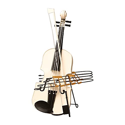 HANDIYA Sculpture Violin Model Sculpture Iron Crafts Ornaments Creative Living Room Cafe Decorations (Color : White)