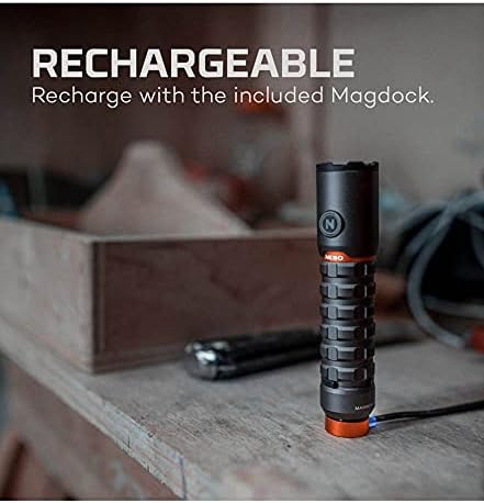NEBO Torchy 2K | 2,000 Lumen Rechargeable Flashlight | 5 Lighting Modes with Magnetic Charging Dock