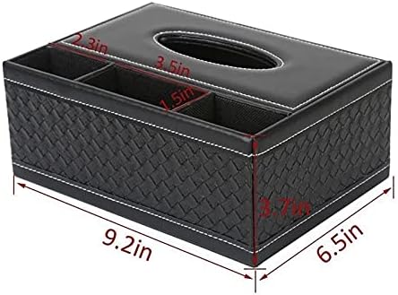 Multifunction PU Leather Pen Pencil Remote Control Tissue Box Cover Holder Desk Storage Box Container for Home and Office Use (Brown Retro)