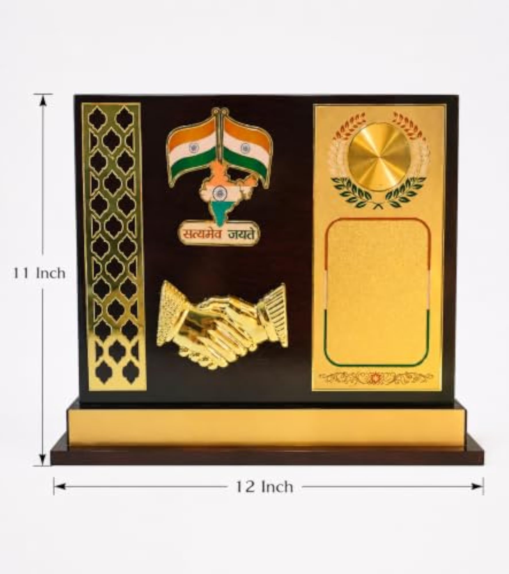 Wooden Momentos 11 Inch Height with Jaali National Flag