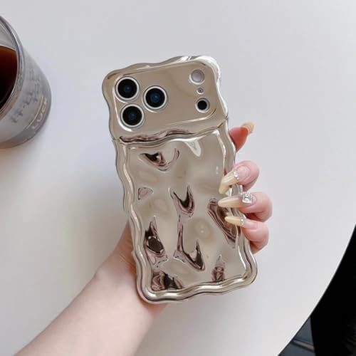 Coque iPhone 15 Pro Max argent anti-chute à airbags et bords vagues