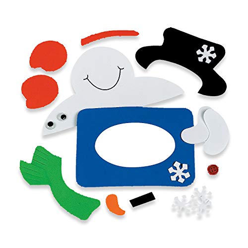 Snowman Photo Frame Magnet Craft Kits - Makes 12 - Christmas Crafts for Kids