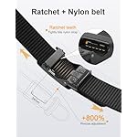 JUKMO Men's 1.5" Nylon Ratchet Belt, Casual Web Click Belt with Slide Buckle for Jeans, No Holes Adjustable Trim to Fit - Image 2