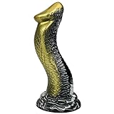 21.6cm Monster Dildo mit Saugnäpfen Schlange Analdildo Realistischer Dildo schwarze goldene Cobra extra großer Analplug Buttplug Anal Silikon für Männer, Frauen, Paare
