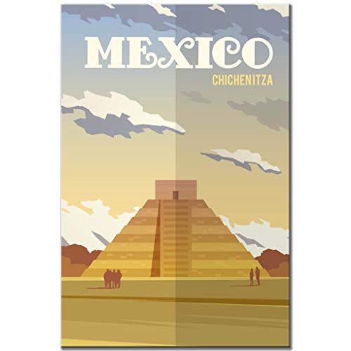 Imán para refrigerador México Chichen Itza vintage 2x3 pulgadas