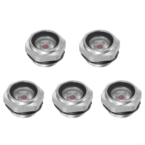 Gafas de visión de nivel de aceite fáciles de leer, paquete de cinco, con materiales y un práctico diseño de rosca macho