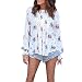 SHOBDW Mujeres Moda Primavera Verano Tallas Grandes Cuello Redondo Manga Larga Gasa Estampado Floral Camiseta Informal Sobresaliente Blusa Diaria Tops Elegantes(Blanco,XXL)
