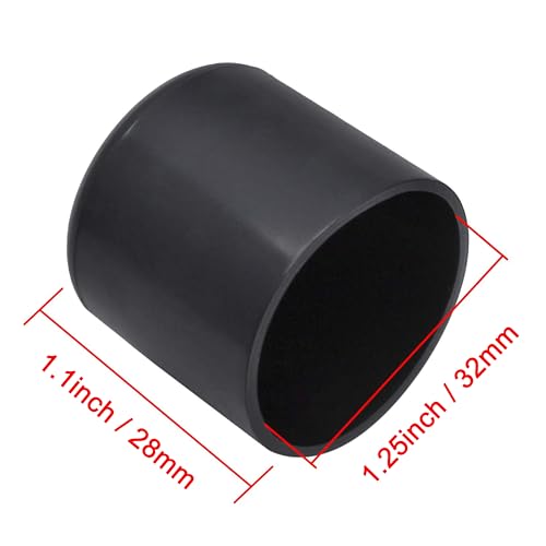 Image of 8 Pack 1.25 inch(32mm) Round Plastic Tubing Plug,Black End Caps for Metal Tubing,Hardware Plugs, Fences, Glide Protection from Chair Legs and Furniture