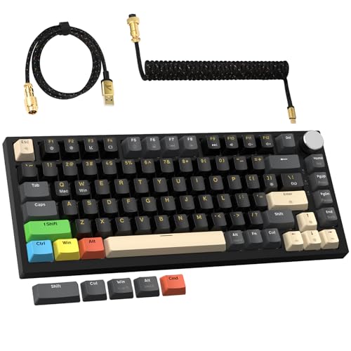 MAMBASNAKE×ATTACK SHARK K85 ���s�b�h�g���K�[ �L�[�{�[�h �L�� 75% RGB �}�O�l�b�g �Q�[�~���O�L�[�{�[�h + �R�C���P�[�u�� + PBT�L�[�L���b�v ���C���J�j�J���Q�[�~���O�L�[�{�[�h �X�g���[�N�����\ TKL �Q�[�~