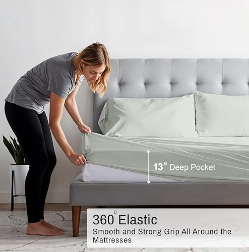 RUVANTI 100% Cotton Organic California King Sheet Sets, Mineral Gray by RUVANTI - Used condition - Image 7