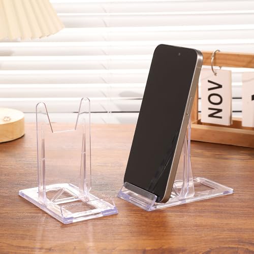 DIBALIYI 12 Pcs Acryl Ständer Kunststoff Tellerständer, Transparent Einstellbar Tellerhalter, Teller StäNder SchiebestäNder, Deko Aufsteller für Fotodisplays Produkte Elektronische