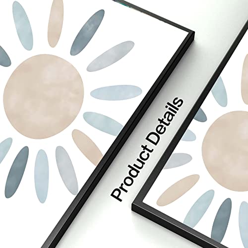 Nursery Wall Prints Blue Sunshine Rainbow Cloud Canvas Wall Art, Child Wall Art Poster Boho Nordic Wall Pictures For Boys Baby Kids Room Decor, Set Of 3 Cute Cartoon Prints Boys Room Wall Decor Unframed #TOP6