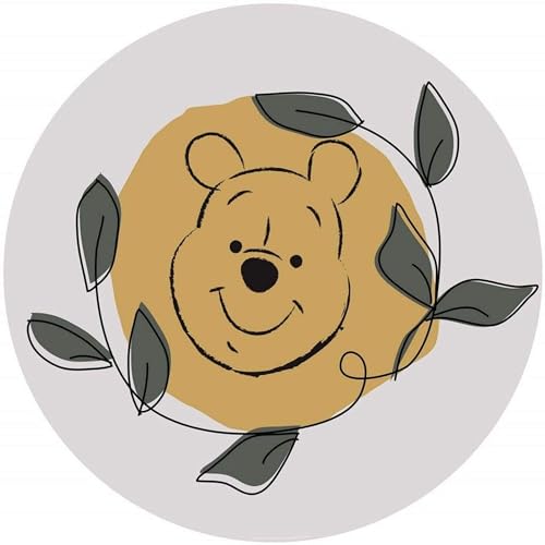 Komar Disney DD1-037 Papier peint photo autocollant rond en intissé Motif Winnie l'ourson Garland Diamètre 125 cm Pour chambre d'enfant