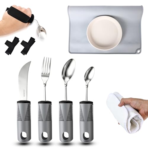 9 Pcs Bendable Adaptive Utensils Set for Parkinson's & Arthritis