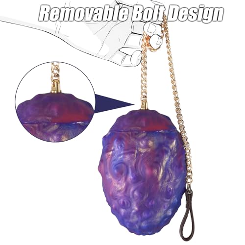 Image of Large Anal Plug Dragon Egg Butt Plug with Long Chain, 3.5 inch Dimeter Buttplugs Fantasy Monster Prostate Anal Dilator Stretcher Trainer, Silicone BDSM Knot Plugs Adult Toys for Advanced Women Men (XL)