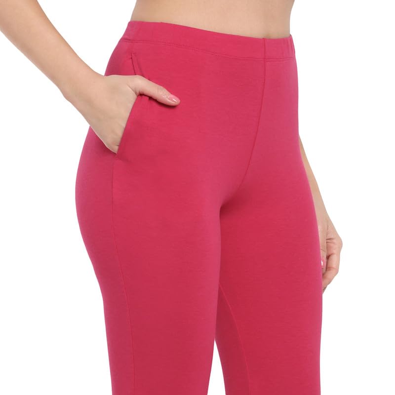 Image of ONE SKY Women Full Length Leggings | Cotton Modal Spandex Blend | High Waist Stretchable & Bio-Washed Fabric | Colour-Lock Technology | Comfortable Leggings for Women