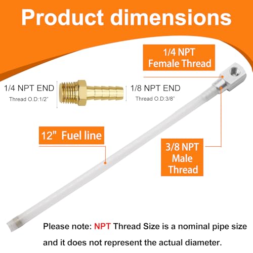Image of Universal (2 values can choose) Marine Fuel Tank Pickup Tube with Straine, 7-0948 Fuel Withdrawal Standard Boat Gas Tank Tube with Brass Barb Connector