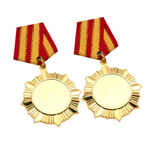 Abaodam 2 Piezas Medallas de Honor de Dorada para Competición de Medallas Metálicas Resistentes para Maratón Deportivos
