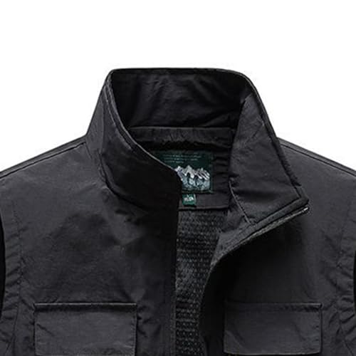 Cambkatl Big and Tall Men's Fishing Vest Utility Travel Safari Cargo Outdoor Work Photo Vest Jackets with Multi Pockets3