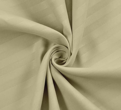 Image of Homefab India 2 Piece Glace Cotton Pillow Covers - Stripes, Ecru, 17 inchx27 inch