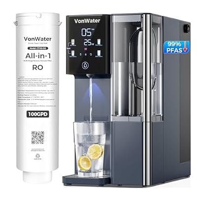 VonWater CT910 Countertop Reverse Osmosis Water Filter, 7-Stage RO Filtration System with 2 Filters for Up to 4 Years of Life, NSF/ANSI 372,42,58, 5 Volumes, 3:1 Pure to Drain Ratio - Bundle