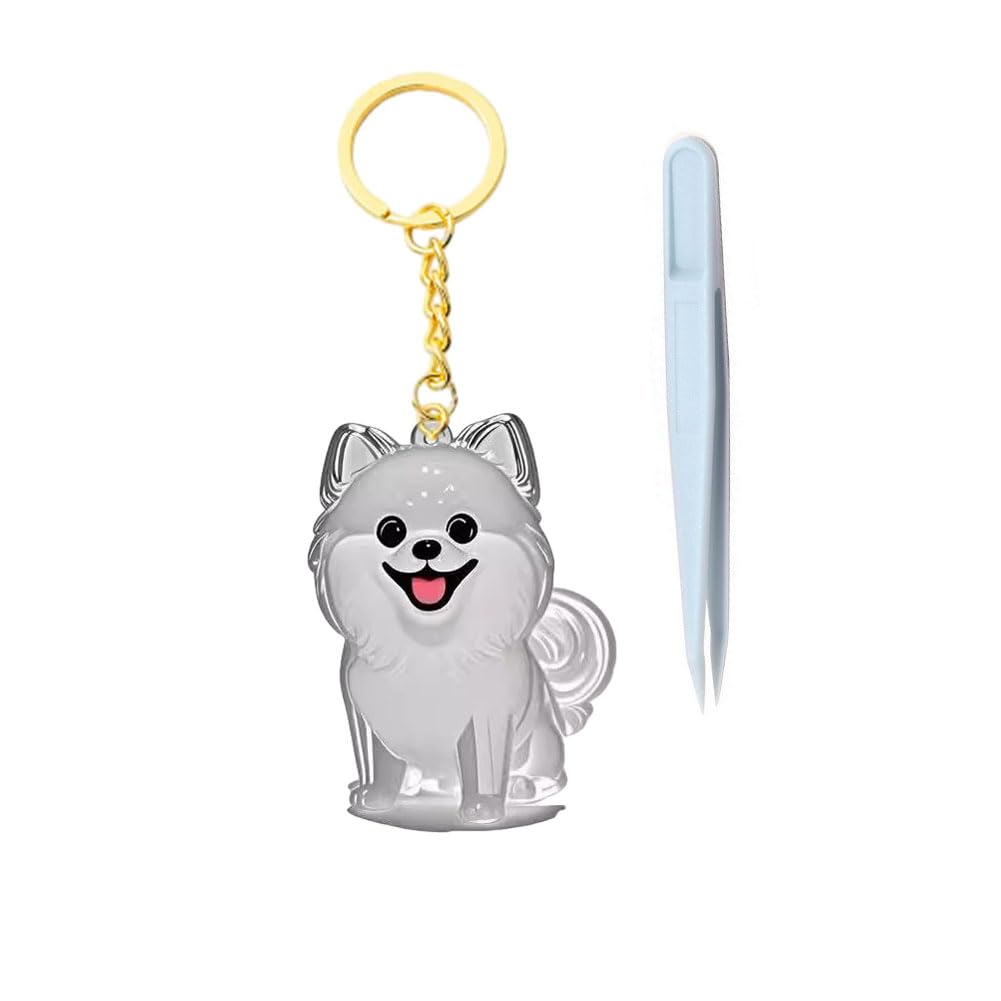 Awpland Dog Hair Collector, Portable Pet Hairs Storage Bottle with Keychain and Hair Pickup, Memorial Dog Hair Keepsake for Pet Owner