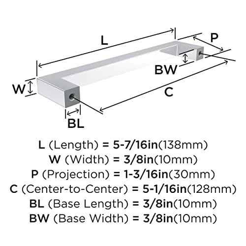 Image of Amerock Monument 5-1 /16 inch (128mm) Center-to-Center Polished Chrome Cabinet Pull - 10 Pack
