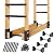 Eibikdi Firewood Rack Outdoor, Adjustable Length Wood Storage Brackets Kit, Log Stacking Stand Holder for Outdoor Indoor Fireplace, Wood Burning Fire Pits, Black, Set of 4