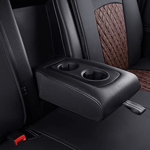 Image of YIERTAI Car Seat Covers for Dodge Ram Fit 2009-2026 1500 2010-2026 2500 3500 Classic Bighorn Longhorn Laramie Tradesman Truck Brown Rear