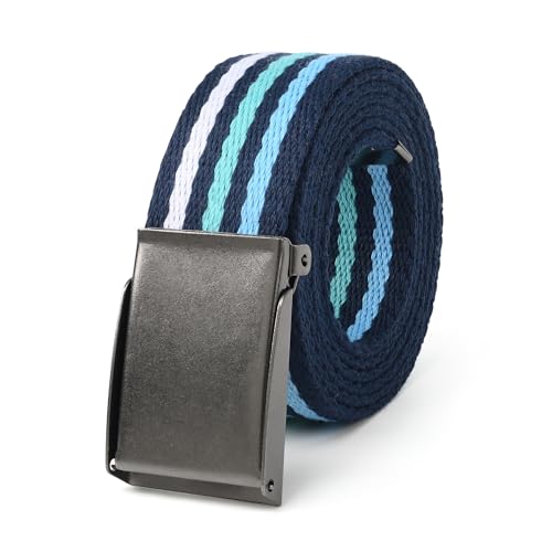 Image of Mile High Life Canvas Web Belt | Cut to Fit Up to 52 inch | Flip-Top Matte Silver Nickel Buckle 12 Colors