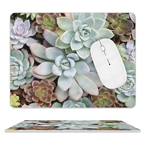 Cute Succulents Mouse Pad, Natural Plants Mousepad For Design, Anti-Slip Rubber Base Wireless Mouse Pads For Laptop #TOP5