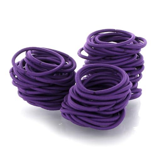 My Lello Hair Elastics Hair Ties, Professional Grade Ponytail Holders - Purple 1000 Pack