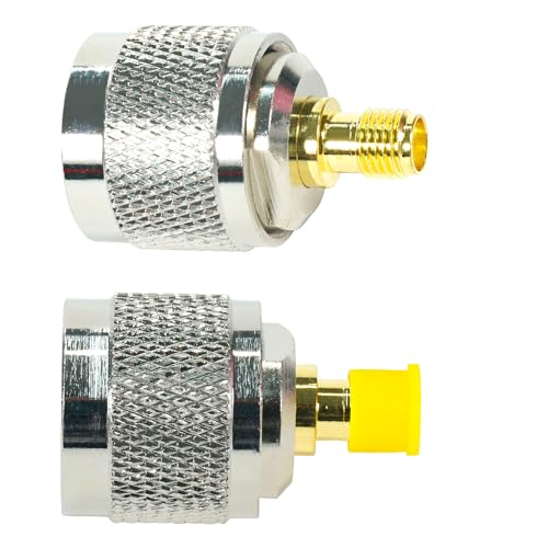 Fohevers 2 Pcs N Male Plug to RP-SMA Female Jack Adapter N Type Coaxial Connector for RF WiFi Antenna Extension Cable Telecom Broadcast Radios Wi-Fi