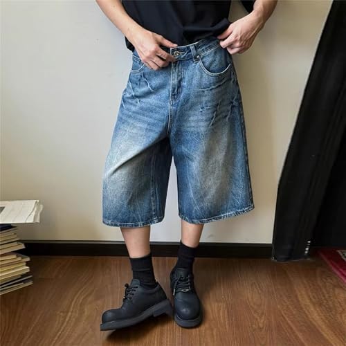 Shorts de mezclilla anchos baggy para hombre estilo skate miniatura 2