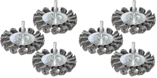 Image of 3PCS 3 Inch Knotted Wire Wheel Brushes Kit for Drill with 1 /4-Inch Shank,Twist Brush Set Perfect for Rust Removal, Corrosion and Paint,Wire Wheels for Power-Operated Grinders (Pack of 2)