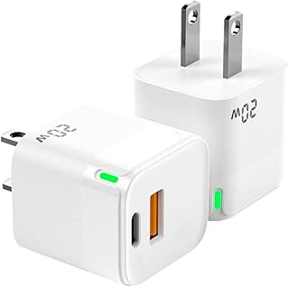USB C Wall Charger, BD&M 2Pack 20W 2Port Fast USBC Charger Block PD Power Adapter Type C Charging Brick Cube Plug for iPhone 14 13 12 Pro Max Mini 11 XS X 8, iPad, Samsung, Google, Tablet, Android