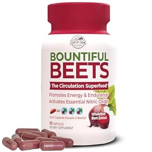 COUNTRY FARMS Bountiful Beets Capsules, Wholefood Beet Extract Superfood, Natural Nitric Oxide Booster, Beet Root Powder, Circulation and Immune Support, 90 Count, 90 Servings
