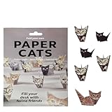 DIY Katzen Origami Papier Kit,50-teiliges DIY-Papierkatzen-Bastelset,Fun 3D Paper Dog & Cat & Dinosaur Models,Tier Handgefertigte Papierkraft Kit Schreibtisch Dekor (cat)