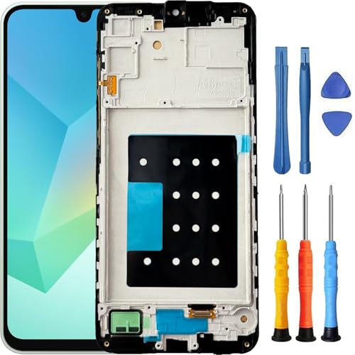 Foufinin for Samsung Galaxy A16 5G Screen Replacement for Samsung A16 5G Screen Replacement with Frame A166U1 A166E A166W S166V for Samsung A16 5G LCD Display Touch Digitizer Assembly (Black)