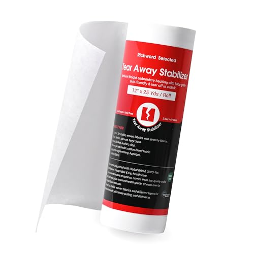 Poolin Tear Away Stabilizer 12 x 25 yd Roll 2.0 oz Medium Weight