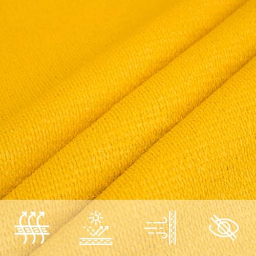 Voile d'ombrage rectangulaire jaune 5x7 m extérieur avec cordes - 8