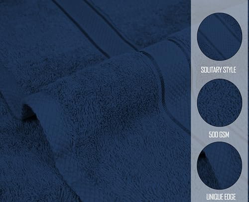 Alifant Royal Egyptian Blue Bath Towels, 500 GSM 100% Cotton Yarn Ring Spun, Luxury Plush And Premium Towels, Hotel Quality - Image 3