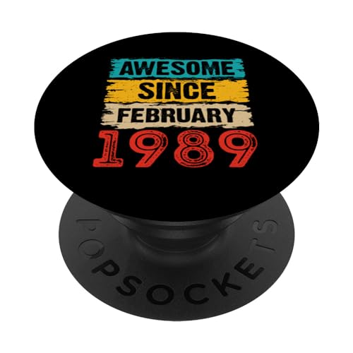 35 años impresionante desde febrero de 1989 Regalos de cumpleaños número 35 PopSockets PopGrip Intercambiable