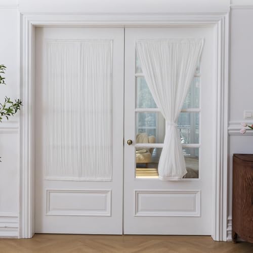 Rideau de porte française transparent 90x250cm salon - 7